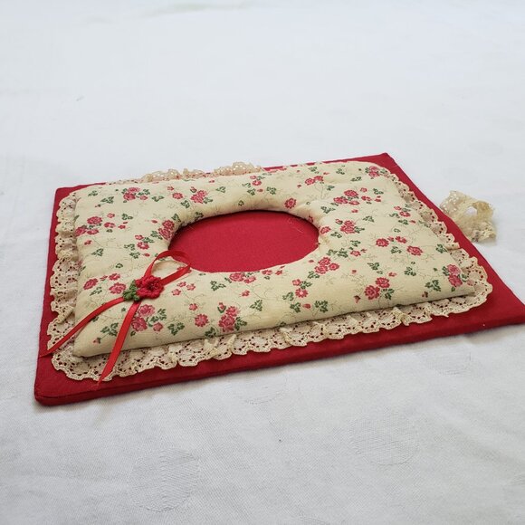 Vintage red and white Lace floral picture frame Cottagecore retro kitsch - Picture 7 of 9